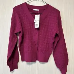 新品　ピンク Vネック カーディガン XS