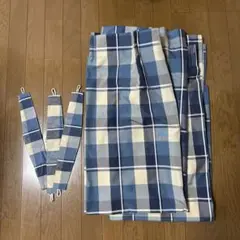 カーテン　チェック柄　150cm (幅)x 138cm(長さ) 2枚セット