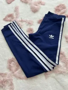 【adidas】　スリーストライプ　レギンス　ブルー