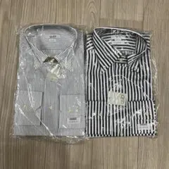 新品2点セット　QJD クイード　ビジネスシャツ　ボタンダウン　ストライプ