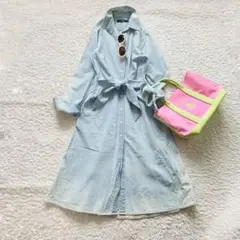 ラルフローレン　フレアAライン　リボン　デニム　ワンピース