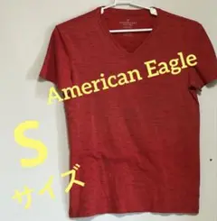 American Eagle 赤 Vネック Tシャツ