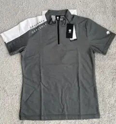 DESCENTE ゴルフシャツ ハーフジップ グレー　メンズ