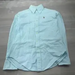 $ Ralph Lauren 水色ストライプ ボタンダウンシャツ サイズ2