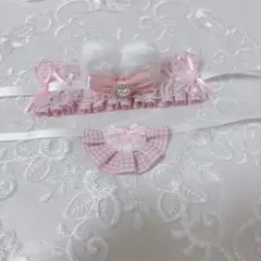 ちびぐるみ うさ耳 ヘッドドレス ＆ スタイ セット