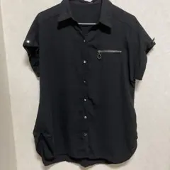 【お値下げ中】黒 半袖シアーシャツ 美品✨Mサイズ