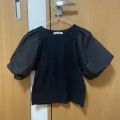 マジェスティックレゴン　半袖　トップス　パフスリーブ　黒