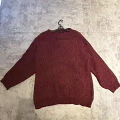 BACK NUMBER えんじ セーター