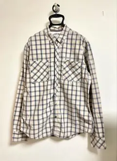 トミーヒルフィガー チェック柄 長袖シャツ ベージュ×ブルー 上質 綺麗め