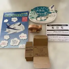▪︎未使用品▪︎3点Set!!▪︎ANA▪︎クラフト貯金箱＆ポシェッ木製コロコロひこうき