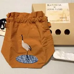 KATOKOA mamoru 巾着ポーチ オレンジ タンチョウ