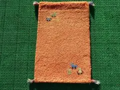 61×40cm　ギャッベ　ペルシャ絨毯　手織り