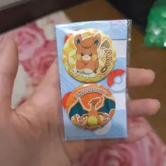 ポケモン クリップ缶バッジセット パモ・リザードン