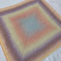 ハンドメイド⑦　手編み　ブランケット　マルチカバー　ひざ掛け　ストール　マット
