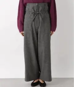 LEPSIM アレンジチェックサロペット黒系L新品