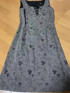 CLATHAS グレー ツイードノースリーブワンピース 38