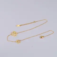 エレガントなカメリア 18K ネックレス ホロー鎖骨チェーンx3