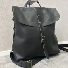 アルト✨オールレザー フラップ式 リュックサック ブラック 2way