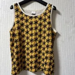 裏地付き、表、花刺繍タンクトップ (新品未使用)