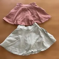 devirock フレアスカート 2枚セット ピンク ライトグリーン　110cm