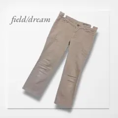 フィールドドリーム◆クロップドパンツ(58)グレージュ ストレッチ 大人女子