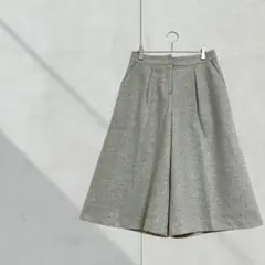 T415【モディファイ】ガウチョパンツ　ワイド　グレー　シンプル　大人綺麗　４０