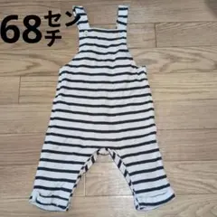 H&M　ストライプ オーバーオール 68cm