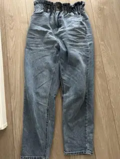 Mサイズ ウエストゴム ストレートデニムパンツ