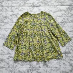 Parkes パークス 花柄タックブラウス 総柄 ゆったり M