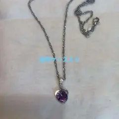 ❤️CZアメジストハートパブェペンダトネックレス✨ 【値下げ】ケース入り
