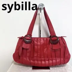 【美品】Sybilla シビラ オールレザーバッグ レッド