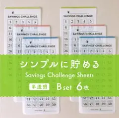 シンプルな貯金チャレンジシート [Bセット/半透明] 6枚