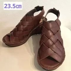 ヒナデイグリーン　コンフォートレザーサンダル 厚底　ヒナグリーン 23.5 24