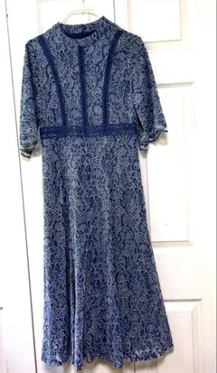 【未使用品】総レース、クラシカルで上品なフォーマルワンピース　パーティ　結婚式