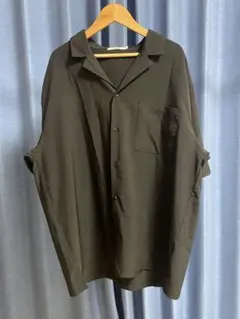 WEGO ブラック オープンカラー半袖シャツ Lsize
