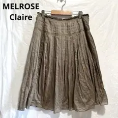 【MELROSE Claire】メルローズクレール　プリーツ ひざ丈スカート