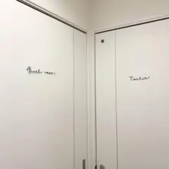 【Toilet/Bathroom】ワイヤーレタリング ドアプレート ドアサイン