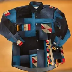 【美品】GHERARDINI 幾何学模様 長袖シャツ　M