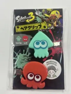 スプラトゥーン3 ヘアクリップ　イカ(ライトブルー) タコ(レッド)