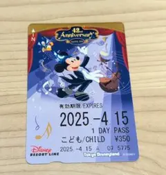ディズニー 42周年　リゾーライン　フリーきっぷ　ミッキー　ディズニーランド