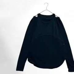 トップス 重ね着 レイヤー ド 長袖 シンプル 無地 ブラック レディース 美品