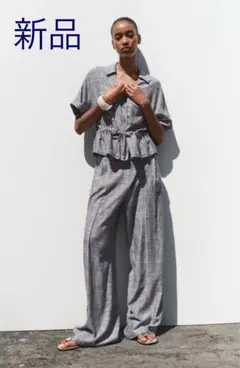 新品タグ付！ZARA ザラ＊リネンワイドパンツ S