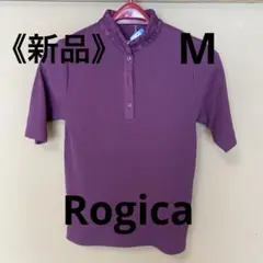 【新品】Rogica　半袖　ポロシャツ　パープル　刺繍襟　M