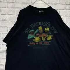 USA製90sヴィンテージTシャツ！シングルステッチ　ブラック半袖古着XL729