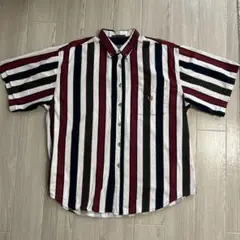 90s半袖シャツ、COLIS EUM、ストライプシャツ、BIGサイズ