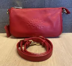【美品】Mulberry ショルダーバッグ　ポーチ　赤　2way レザー