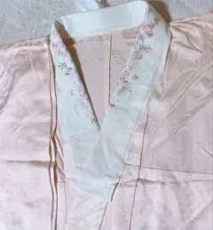 ♡SALE♡ 着物 長襦袢 振袖 刺繍 花柄 オレンジ 成人式 和装 襟刺繍