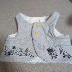 ムーミンベビー ベビーベスト グレー 刺繍
