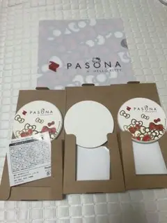 PASONA x HELLO KITTY コースター3枚　クリアファイル1枚