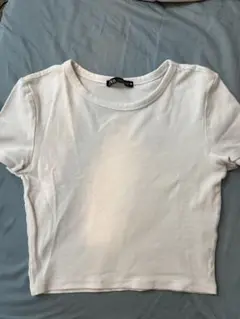 ホワイト クロップドTシャツ 半袖